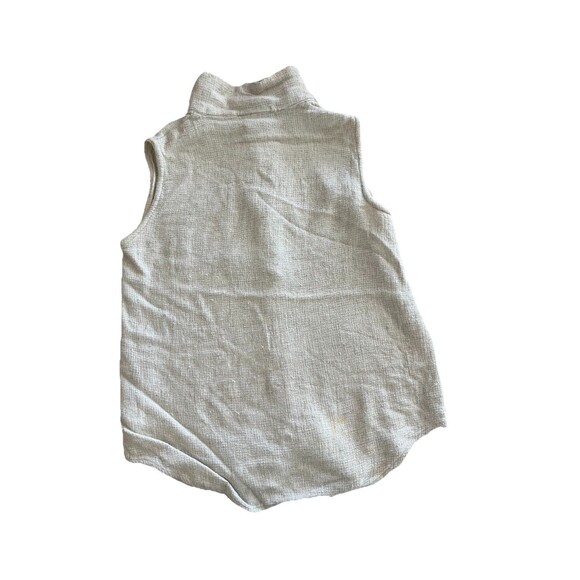 Vtg 90s Pasta USA Women's Sleeveless Button Up Shirt Cream Linen Blend Size M - Picture 3 of 7